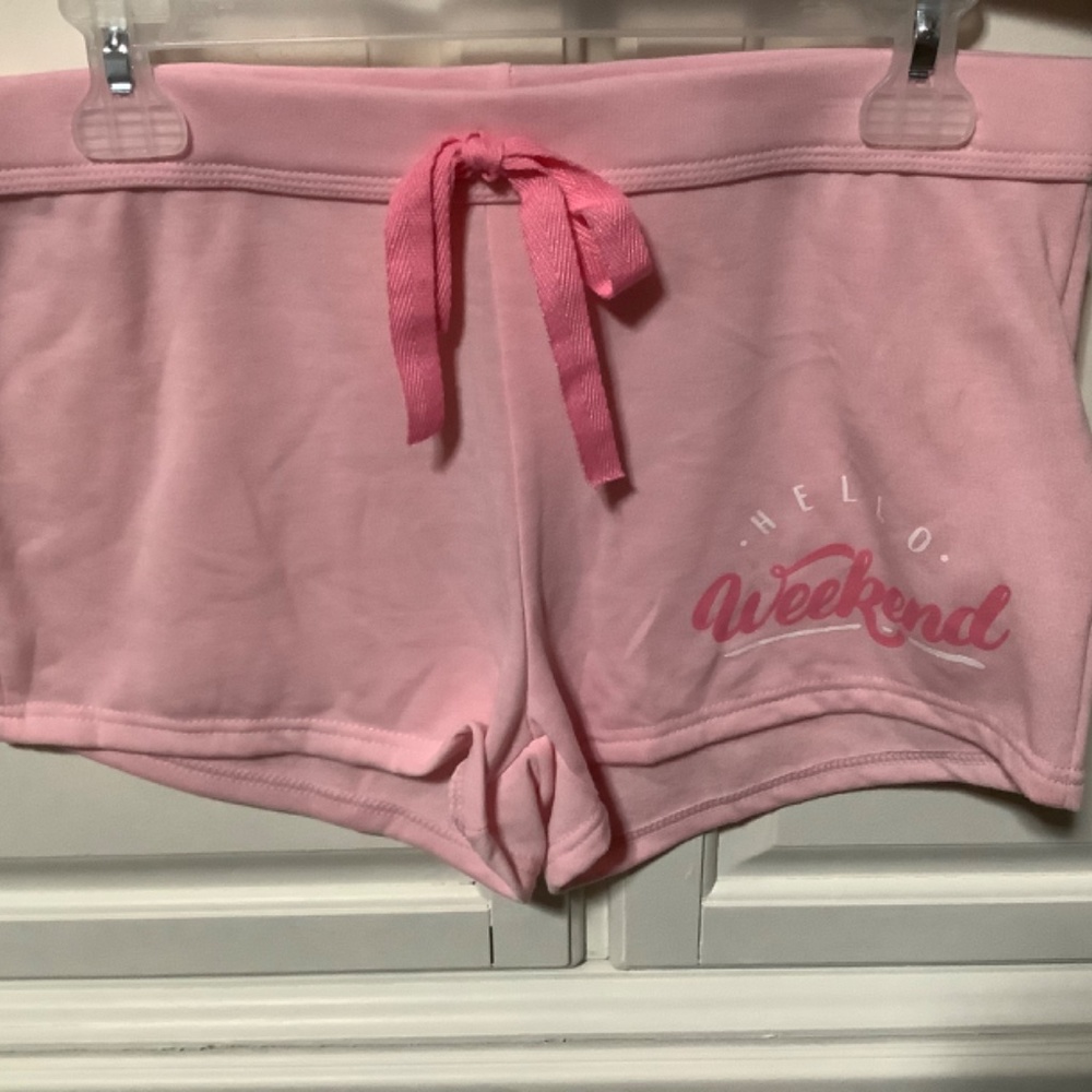 New ladies M, gray & pink 2 pc pj set, Pajamas all day, long sleeve top, shorts - Picture 5 of 5